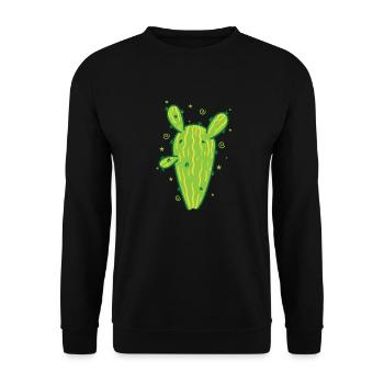 toller Kaktus Pflanze - Unisex Pullover - Schwarz - Vorne - Alina (178cm) & Michal (187cm)