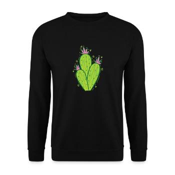 Cactus beautiful plant - Unisex Sweatshirt - black - Front - Alina (178cm) & Michal (187cm)