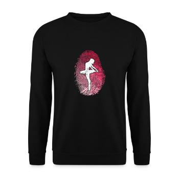 Danse classique par empreintes digitales - Sweat-shirt Unisexe - noir - Devant - Alina (178cm) & Michal (187cm)