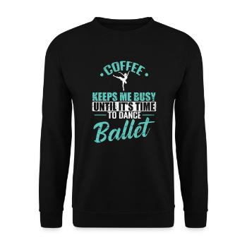 Le café m’occupe Time to Dance Ballet - Sweat-shirt Unisexe - noir - Devant - Alina (178cm) & Michal (187cm)
