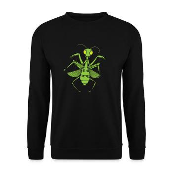 Insekt Gottesanbeterin - Unisex Pullover - Schwarz - Vorne - Alina (178cm) & Michal (187cm)