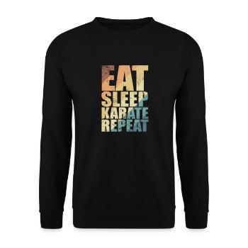 Manger Sommeil Karaté Répéter - Sweat-shirt Unisexe - noir - Devant - Alina (178cm) & Michal (187cm)