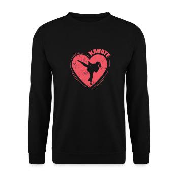 Heart with karate and martial arts - Unisex Sweatshirt - black - Front - Alina (178cm) & Michal (187cm)