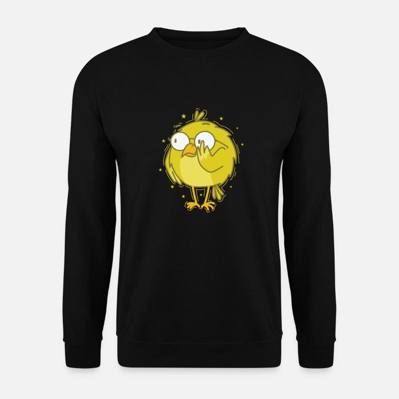 Kanarienvogel als Streber mit Brille - Unisex Pullover - Schwarz