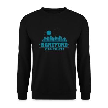 Hartford, Connecticut city in the USA - Unisex Sweatshirt - black - Front - Alina (178cm) & Michal (187cm)