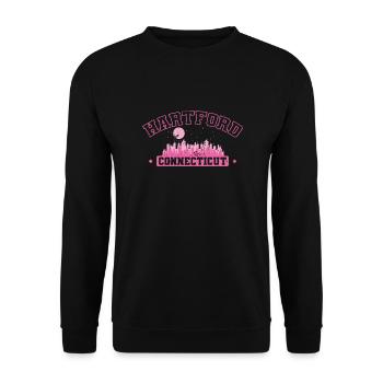 Hartford Stadt im Bundesstaat Connecticut - Unisex Pullover - Schwarz - Vorne - Alina (178cm) & Michal (187cm)