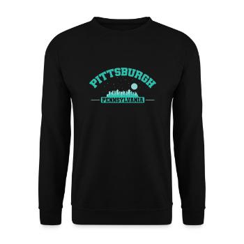 Pittsburgh, une ville de Pennsylvanie, aux États-Unis - Sweat-shirt Unisexe - noir - Devant - Alina (178cm) & Michal (187cm)