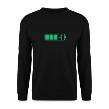 Landing the battery while jogging - Unisex Sweatshirt - black - Front - Alina (178cm) & Michal (187cm)