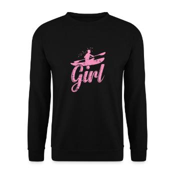 Kayak Girl Water Paddle Boat Canoeing - Unisex Sweatshirt - black - Front - Alina (178cm) & Michal (187cm)
