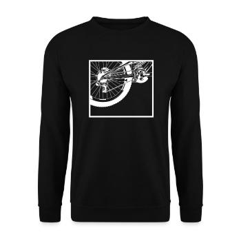 Bicycle Rear Wheel - Unisex Sweatshirt - black - Front - Alina (178cm) & Michal (187cm)