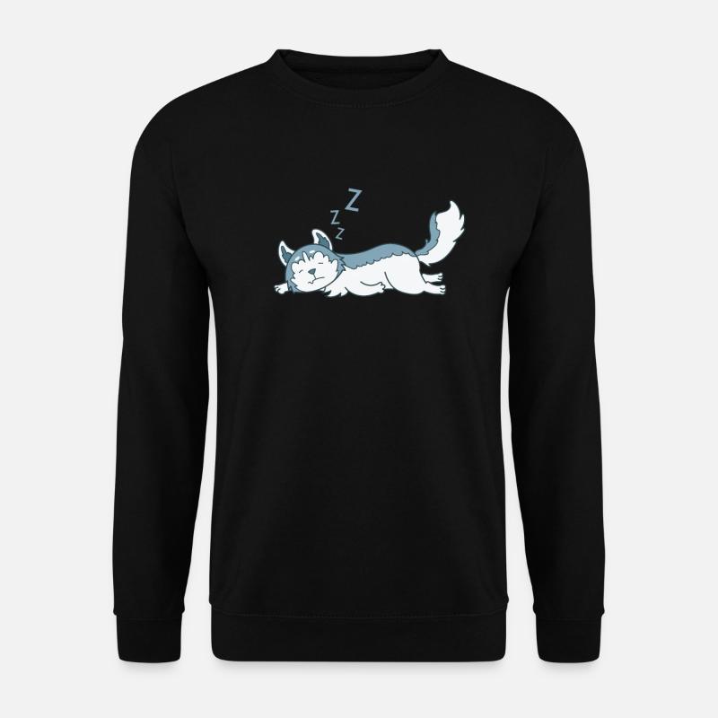 Husky's lazy sled dog - Unisex Sweatshirt - black
