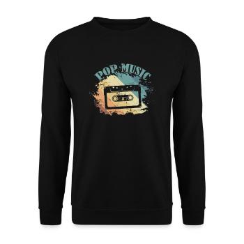 Pop Music R'n'B Cassette - Unisex Sweatshirt - black - Front - Alina (178cm) & Michal (187cm)