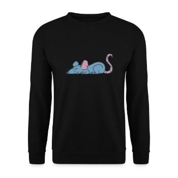 Rat sleeping nature rodent - Unisex Sweatshirt - black - Front - Alina (178cm) & Michal (187cm)