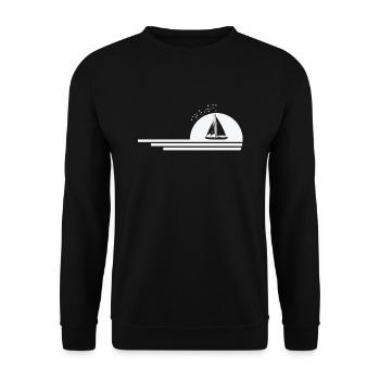 Segelboot Segelsport Wassersport - Unisex Pullover - Schwarz - Vorne - Alina (178cm) & Michal (187cm)