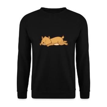 Säbelzahntiger schläft Wildkatze Raubtier - Unisex Pullover - Schwarz - Vorne - Alina (178cm) & Michal (187cm)