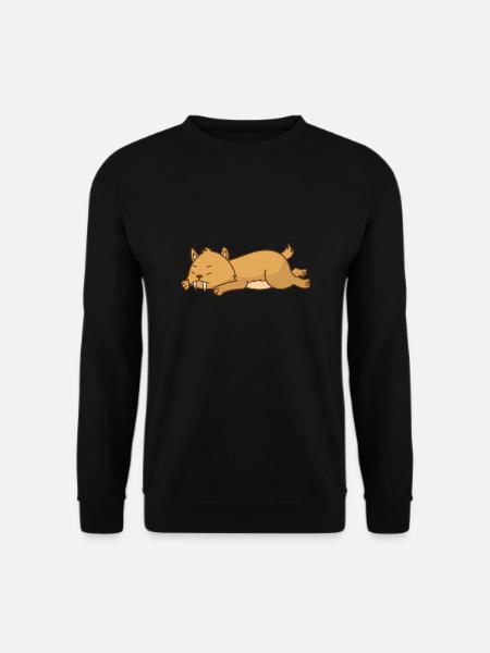 Saber-toothed tiger sleeping wildcat predator - Unisex Sweatshirt - black