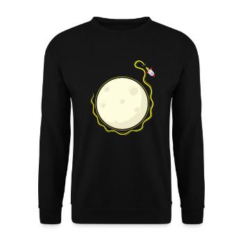 Rocket orbits the moon - Unisex Sweatshirt - black - Front - Alina (178cm) & Michal (187cm)
