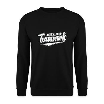 Le roi du travail d’équipe - Sweat-shirt Unisexe - noir - Devant - Alina (178cm) & Michal (187cm)