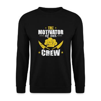 The Motivator of Our Crew - Unisex Sweatshirt - black - Front - Alina (178cm) & Michal (187cm)