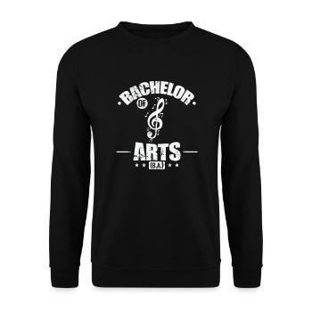 Bachelor of Arts Kunst und Gestaltung - Unisex Pullover - Schwarz - Vorne - Alina (178cm) & Michal (187cm)