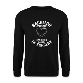 Bachelor of Medicine, Bachelor of Surgery Medizins - Unisex Pullover - Schwarz - Vorne - Alina (178cm) & Michal (187cm)