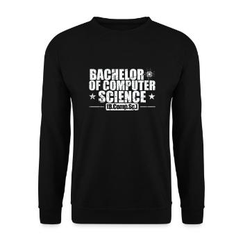Bachelor of Computer Science - Unisex Pullover - Schwarz - Vorne - Alina (178cm) & Michal (187cm)