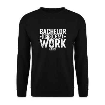 Bachelor of Social Work Gemeinwesenarbeit - Unisex Pullover - Schwarz - Vorne - Alina (178cm) & Michal (187cm)