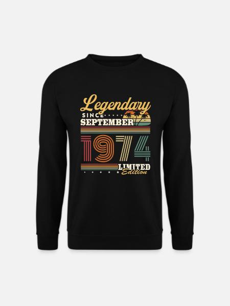 Legendär seit September 1974 Jahrgang Geburtstag - Unisex Pullover - Schwarz