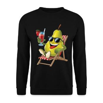 Birne - Unisex Pullover - Schwarz - Vorne - Alina (178cm) & Michal (187cm)