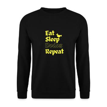 Eat Sleep Dodos Repeat - Unisex Sweatshirt - black - Front - Alina (178cm) & Michal (187cm)