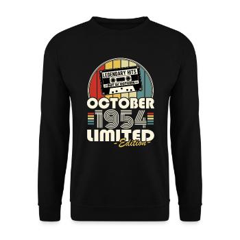 Legendary since October 1954 Vintage Birthday - Unisex Sweatshirt - black - Front - Alina (178cm) & Michal (187cm)