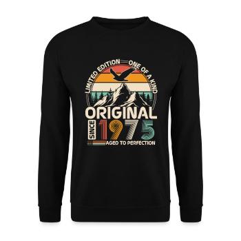 Original 1975 Vintage Rétro Cadeau d’anniversaire - Sweat-shirt Unisexe - noir - Devant - Alina (178cm) & Michal (187cm)