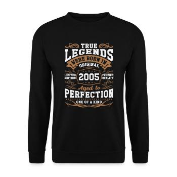 Legenden Geboren 2005 - Unisex Pullover - Schwarz - Vorne - Alina (178cm) & Michal (187cm)