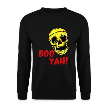 Halloween Skull - Unisex Sweatshirt - black - Front - Alina (178cm) & Michal (187cm)