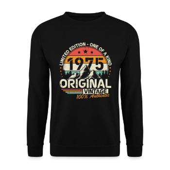 Original 1975 Vintage Rétro Cadeau d’anniversaire - Sweat-shirt Unisexe - noir - Devant - Alina (178cm) & Michal (187cm)