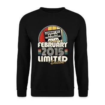 Légendaire depuis février 2015 Millésime Anniversaire - Sweat-shirt Unisexe - noir - Devant - Alina (178cm) & Michal (187cm)