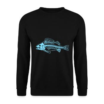 Blue perch bones the cool design - Unisex Sweatshirt - black - Front - Alina (178cm) & Michal (187cm)