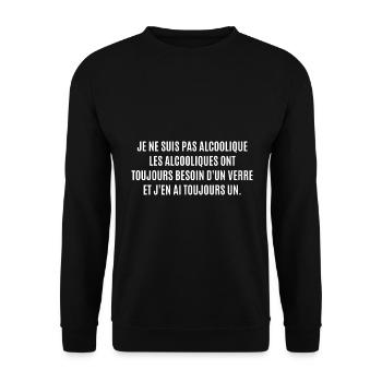 je ne suis pas alcoolique - Sweat-shirt Unisexe - noir - Devant - Alina (178cm) & Michal (187cm)