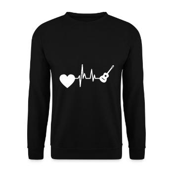 Guitar Music Pulse Guitarist Heartbeat Band ECG - Unisex Sweatshirt - black - Front - Alina (178cm) & Michal (187cm)