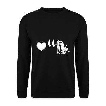 frises ciseaux coiffeur battement de coeur femme fille - Sweat-shirt Unisexe - noir - Devant - Alina (178cm) & Michal (187cm)