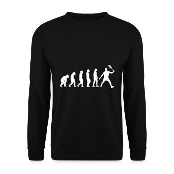 Tennis Tennis player Evolution Tennis lovers - Unisex Sweatshirt - black - Front - Alina (178cm) & Michal (187cm)