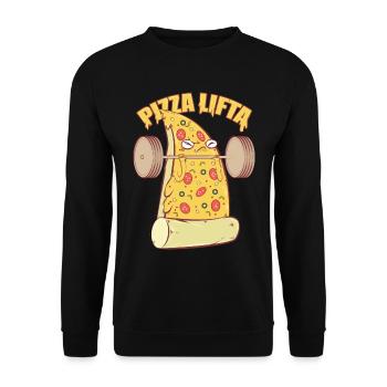 Pizza Gym Fitness - Unisex Sweatshirt - black - Front - Alina (178cm) & Michal (187cm)