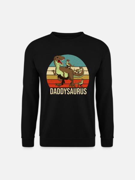 Daddy Dino Grafik - Unisex Pullover - Schwarz
