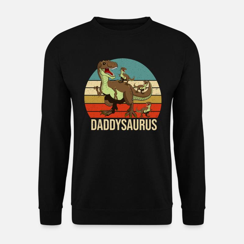 Daddy Dino Grafik - Unisex Pullover - Schwarz