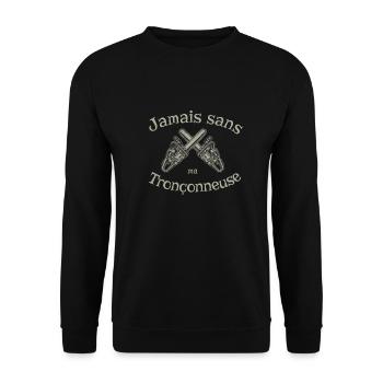 Never without my chainsaw - Unisex Sweatshirt - black - Front - Alina (178cm) & Michal (187cm)