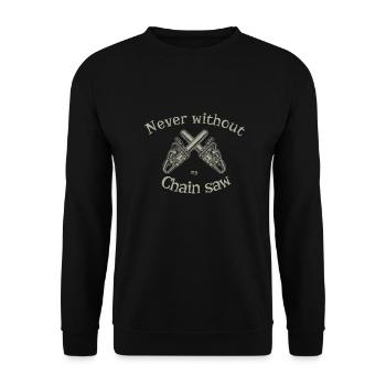 Nerver without my chain saw - Sweat-shirt Unisexe - noir - Devant - Alina (178cm) & Michal (187cm)