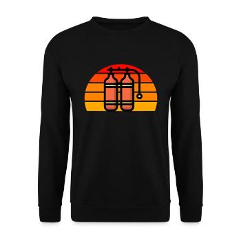 Oxygen bottle diver - Unisex Sweatshirt - black - Front - Alina (178cm) & Michal (187cm)