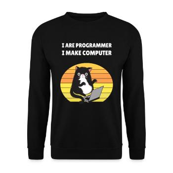 I are Programmer I Make Computer - Sweat-shirt Unisexe - noir - Devant - Alina (178cm) & Michal (187cm)