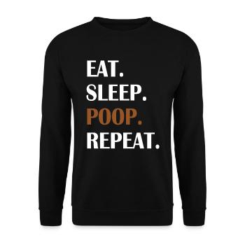 Eat Sleep Poop Repeat - Unisex Pullover - Schwarz - Vorne - Alina (178cm) & Michal (187cm)