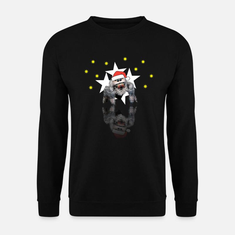Christmas Spider Jumping Spider - Unisex Sweatshirt - black